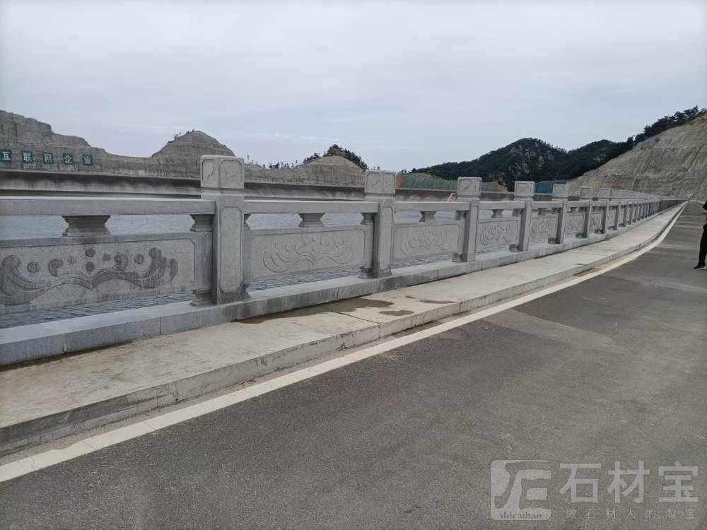 石栏杆 芝麻白花岗岩石栏杆