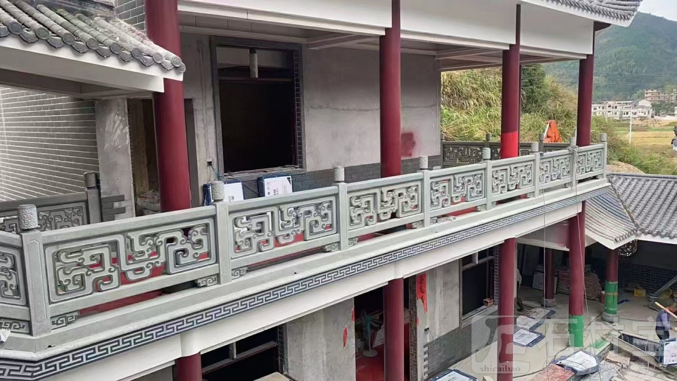阳台护栏 汉白玉石栏杆 河道石护栏