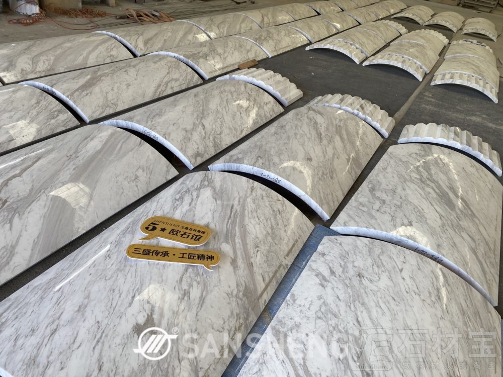 大理石罗马柱水晶白莎安娜酒店大理石圆柱大堂弧形板爵士白雅士白写字楼别墅整石外墙