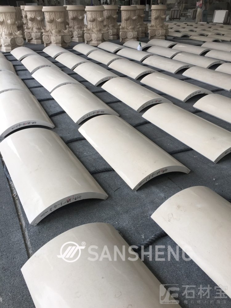 大理石圆柱罗马柱弧形板双弧板南斯拉夫白爵士白雅士白水晶白酒店大堂别墅整石外墙