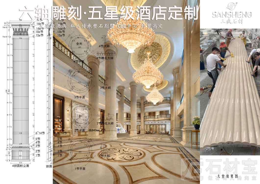 五轴六轴雕刻手工雕花大宅室内雕刻无缝护墙板整石别墅围墙写字楼外墙