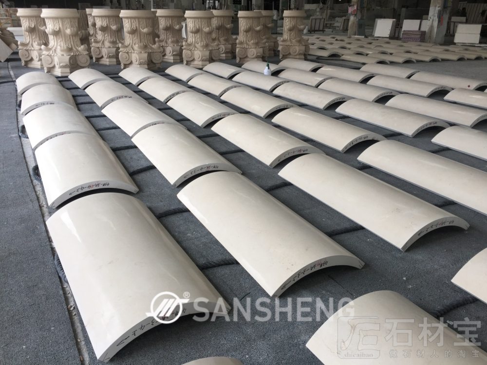 大理石圆柱罗马柱弧形板双弧板南斯拉夫白爵士白雅士白水晶白酒店大堂别墅整石外墙