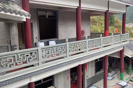 阳台护栏 汉白玉石栏杆 河道石护栏
