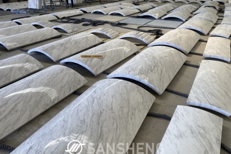 大理石圆柱罗马柱弧形板双弧板南斯拉夫白爵士白雅士白水晶白酒店大堂别墅整石外墙