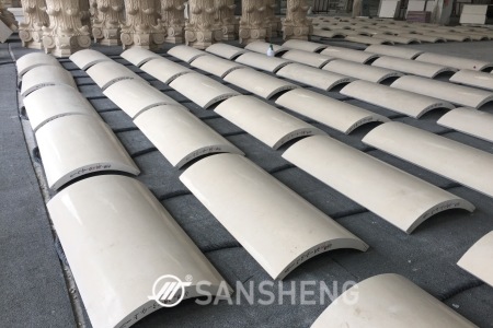大理石圆柱罗马柱弧形板双弧板南斯拉夫白爵士白雅士白水晶白酒店大堂别墅整石外墙