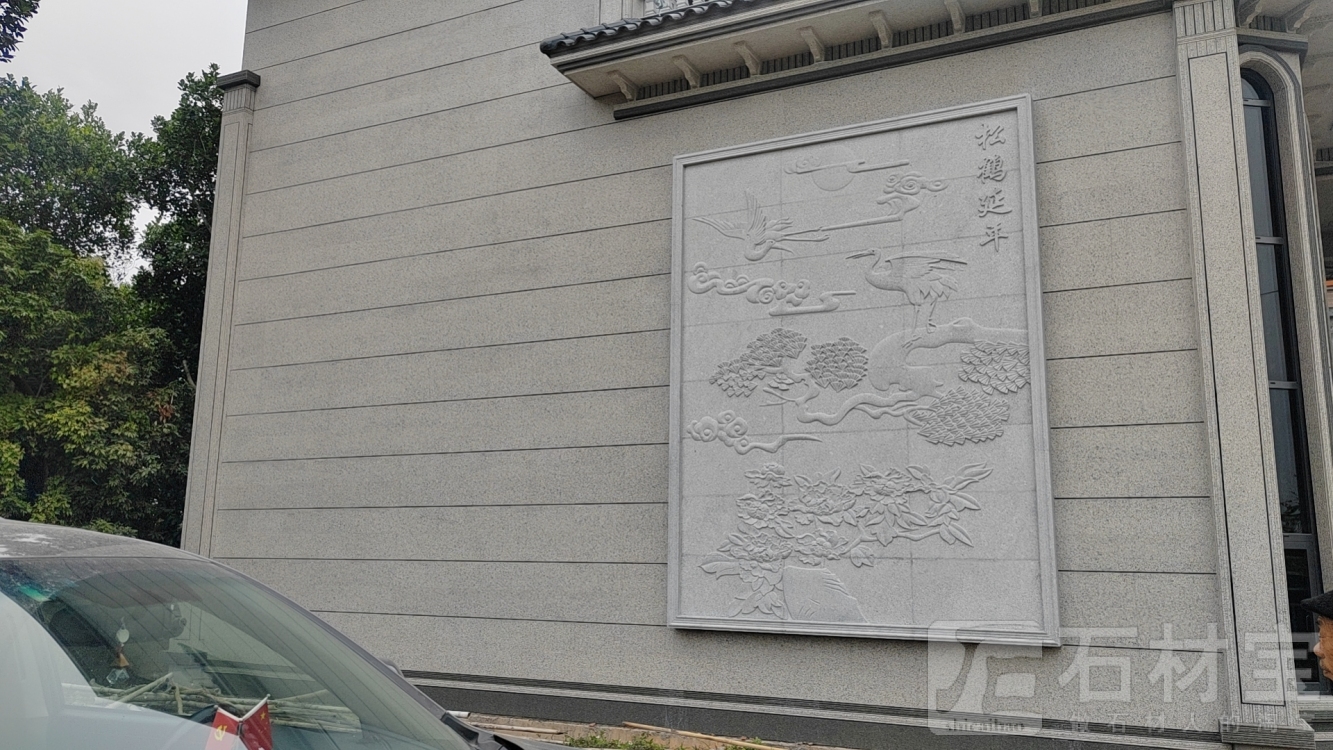 专业定制别墅外墙芝麻白浮雕壁画、栏杆板