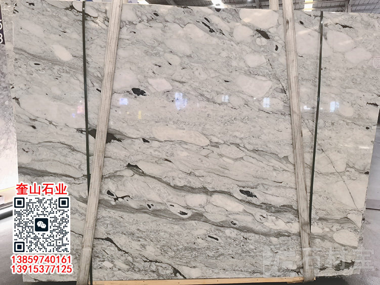 宝格丽绿石材天然大理石餐桌台面 奢华岛台茶几定制石材