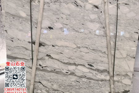 宝格丽绿石材天然大理石餐桌台面 奢华岛台茶几定制石材