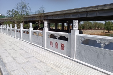 石材栏杆 河道石栏杆 池塘石围栏定制安装13963761592