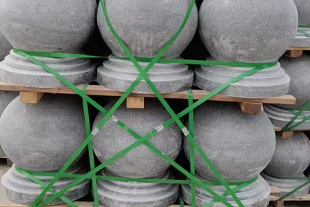 芝麻灰G633石材挡车石球路障石球车止石异形加工