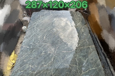 金丝猫眼绿荒料