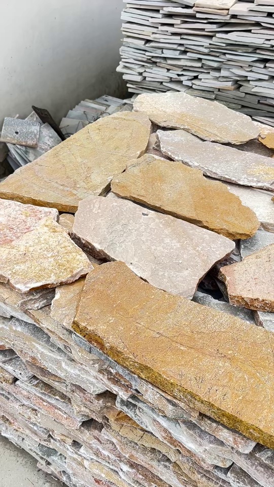 碎拼石#文化石#园林户外贴墙散片石。