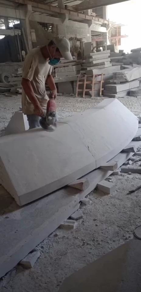 路沿石异形线条圆柱别墅石材河道栏杆市政石材白麻灰麻636永