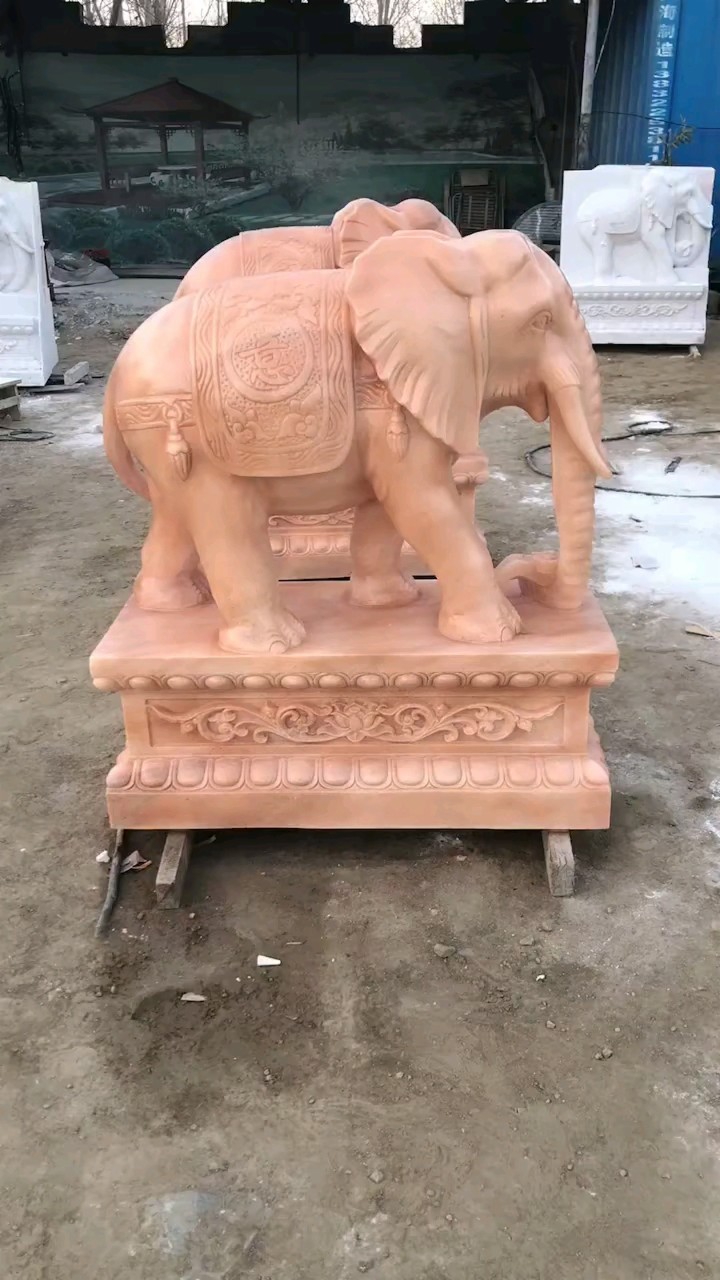 石雕大象新鲜出炉需要的联系
