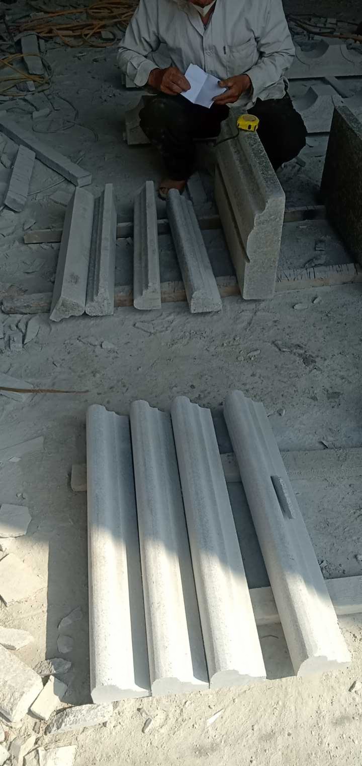 恒真石业主营路沿石异形线条圆柱别墅石材河道栏杆市政石材白麻