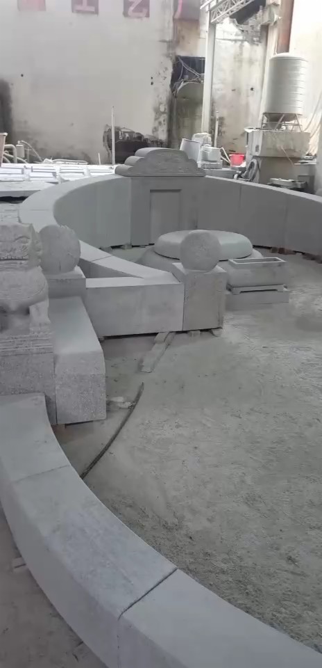 恒真石业主营拉丝栏杆坯水池坯墓碑料路沿石异形线条圆柱别墅石