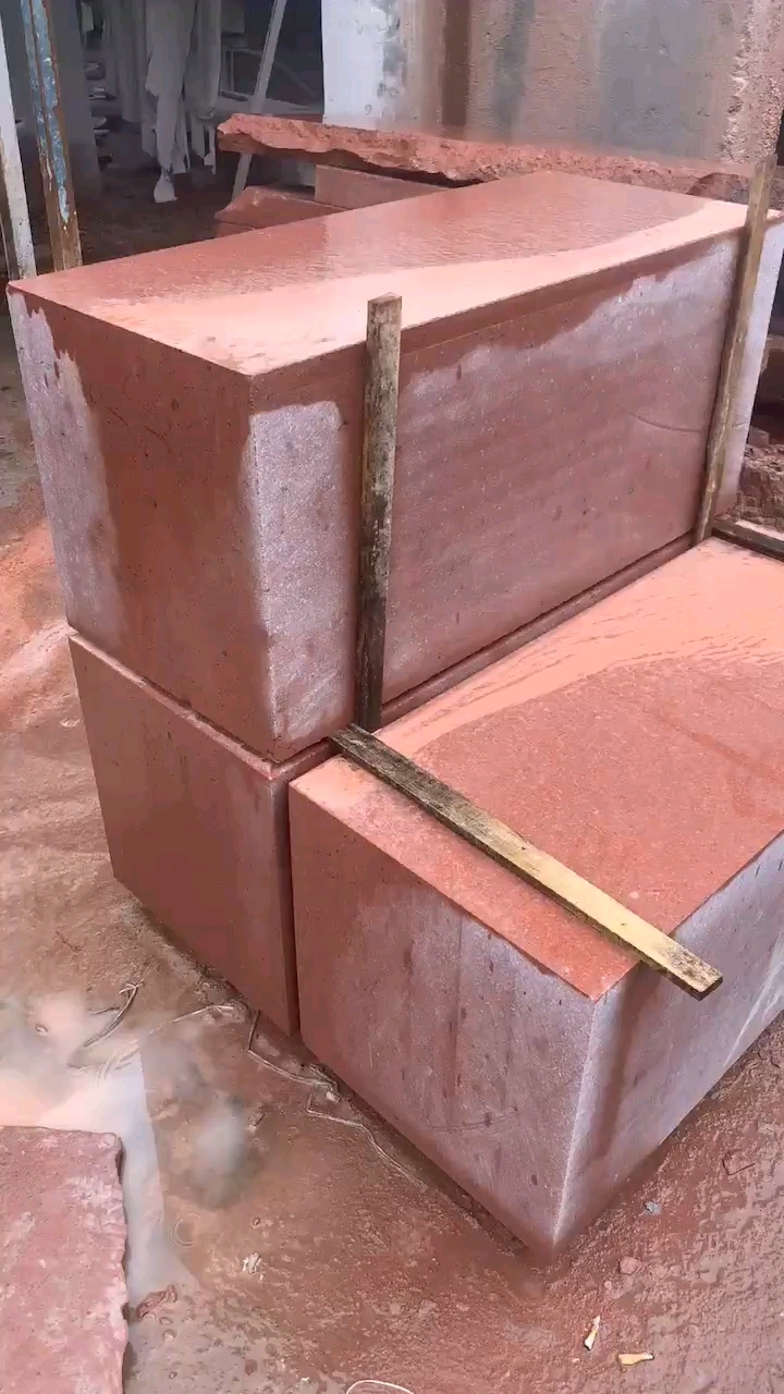 中国红工程板加工视频