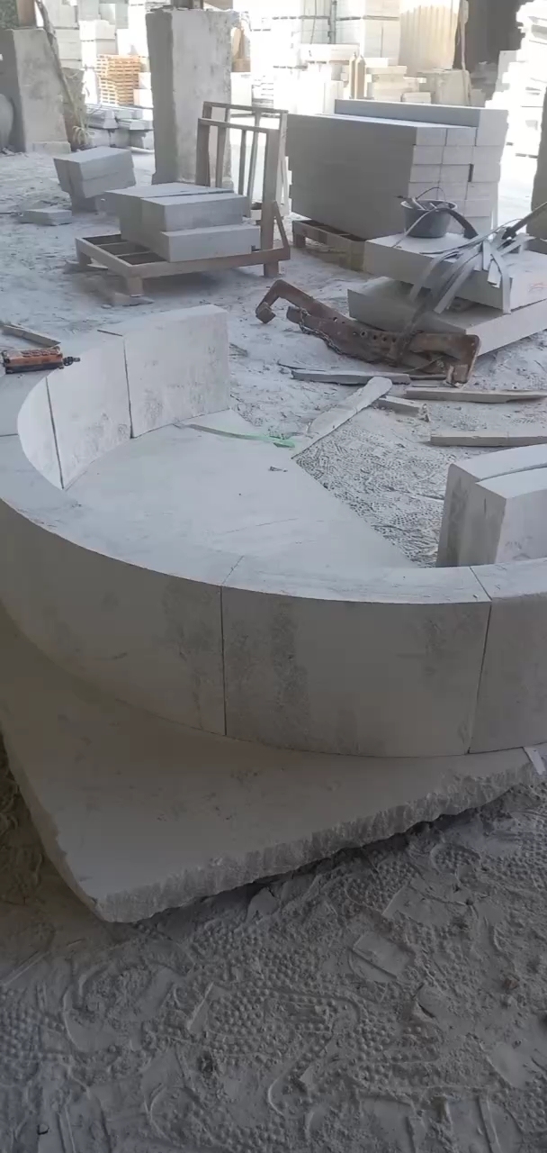 恒真石业主营拉丝栏杆坯水池坯墓碑料路沿石异形线条圆柱别墅石