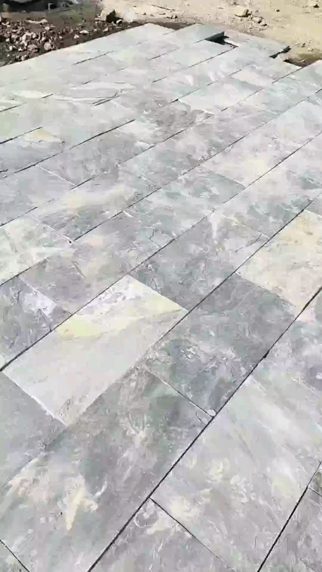 中式仿古青石板铺贴效果