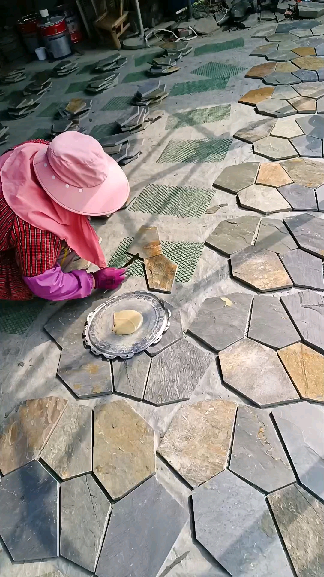 青石板冰裂纹网贴碎拼文化石源头厂家直销大量现货处理园林地铺地铺石文