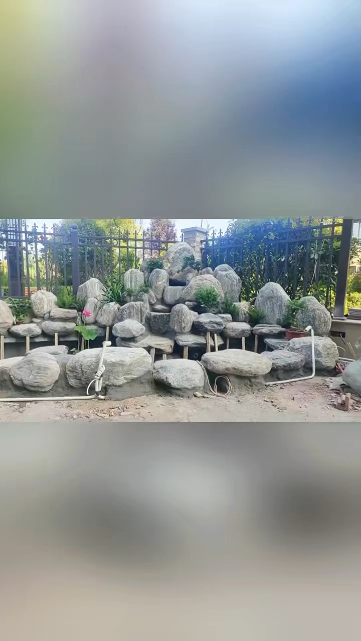 庭院泰山石假山完成