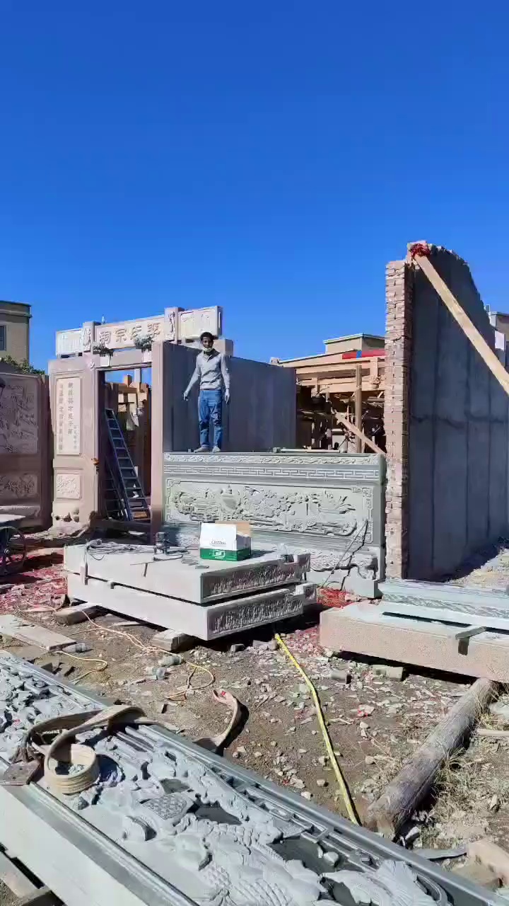 人物雕刻动物雕刻浮雕影雕彩雕牌坊凉亭栏杆供台石鼓石塔香